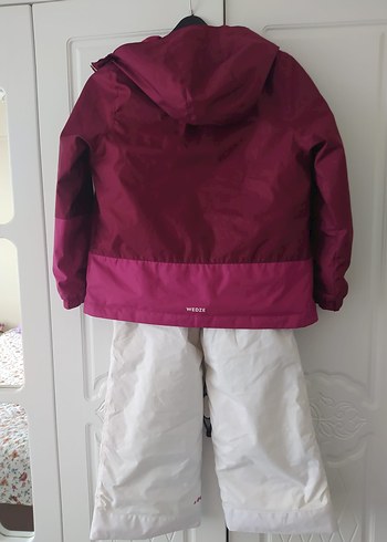 Bordo Fermuarlı Kız Çocuk Montu kar takimi - Görsel 2