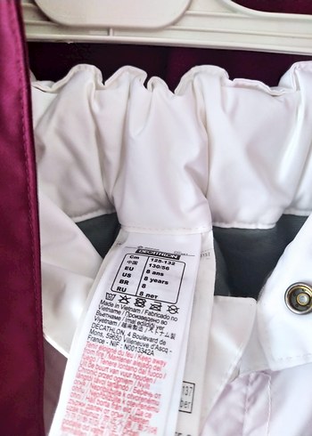 Bordo Fermuarlı Kız Çocuk Montu kar takimi - Görsel 8