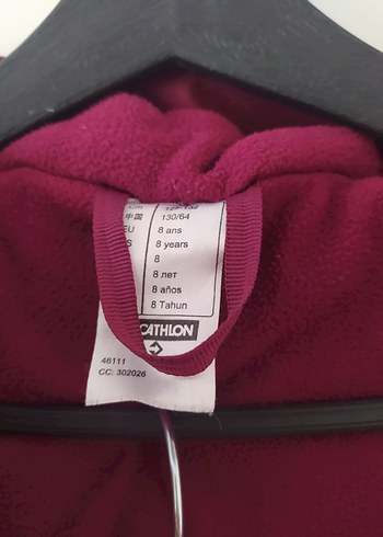 Bordo Fermuarlı Kız Çocuk Montu kar takimi - Görsel 6