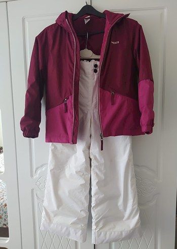 Bordo Fermuarlı Kız Çocuk Montu kar takimi - Görsel 5