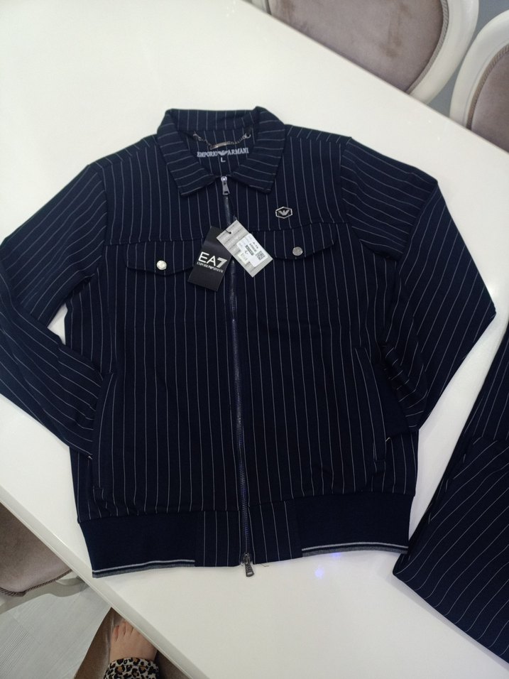 erkek Lacivert Çizgili Fermuarlı Eşofman Takımı - Görsel 3