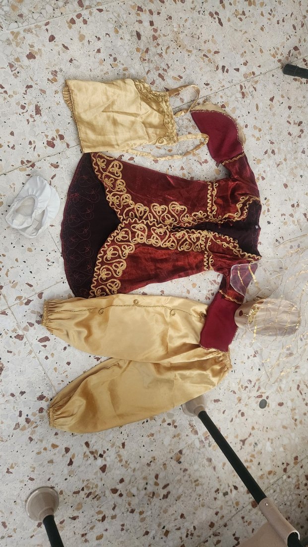 Bordo Nakışlı kız çocuk  kına Elbisesi - Görsel 2