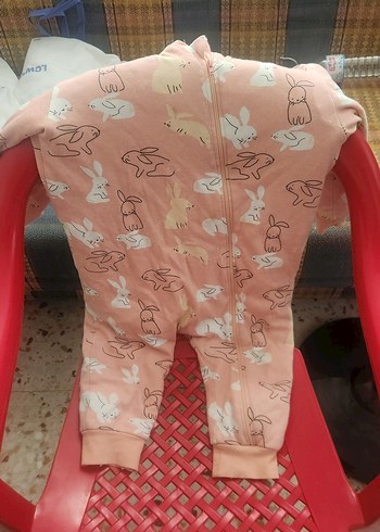 Pembe Baskılı Uzun Kollu Bebek uyku tulumu - Görsel 2