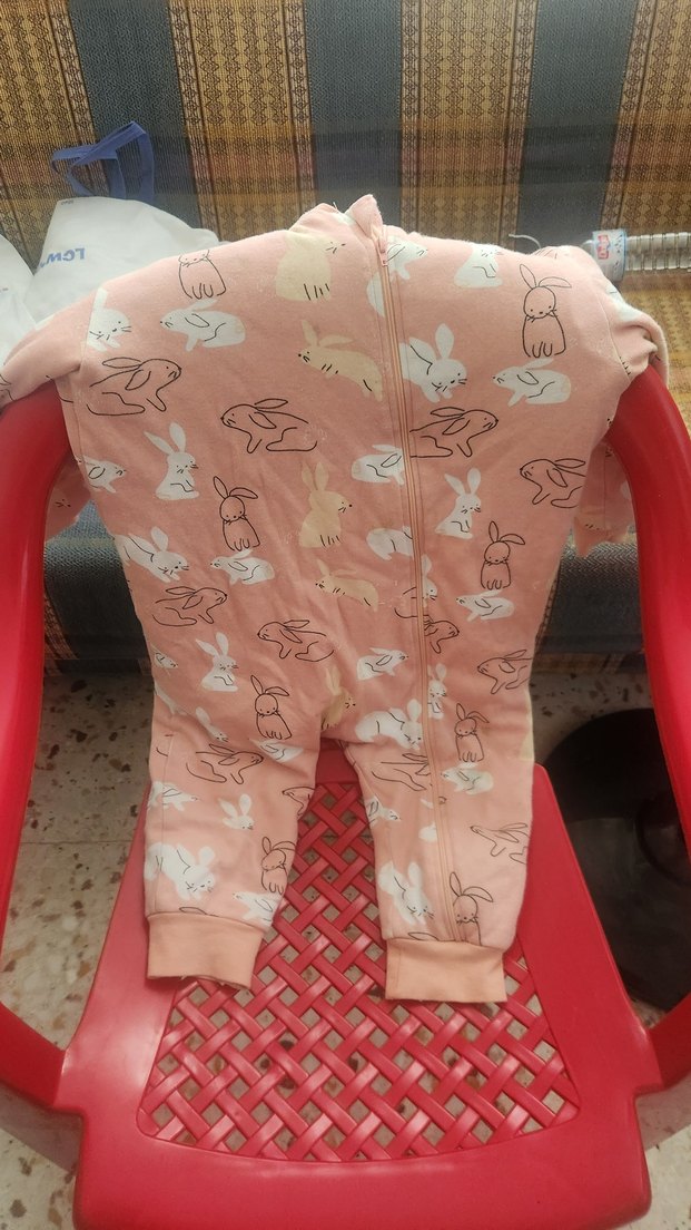 Pembe Baskılı Uzun Kollu Bebek uyku tulumu - Görsel 2