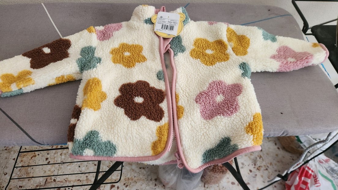 Çiçek Desenli Pastel Renkli Çocuk hırkası - Görsel 2