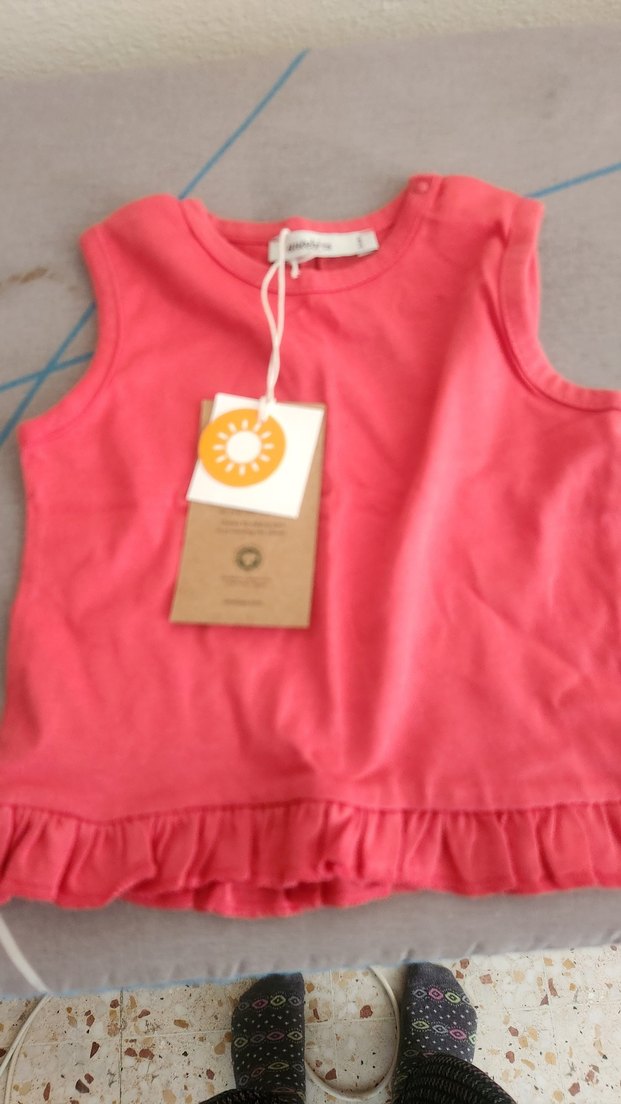 Kız Çocuk Pembe Fırfırlı Kolsuz Bluz - Görsel 3