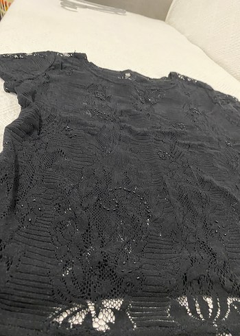 Diğer Siyah Dantel Desenli Gotik Bluz