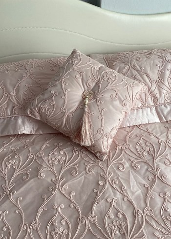 Pudra çift kişilik Yatak Örtüsü - Görsel 2