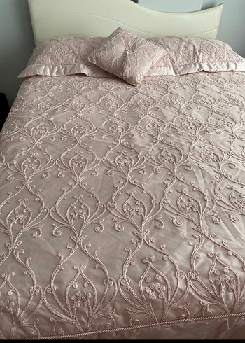 Pudra çift kişilik Yatak Örtüsü - Görsel 3