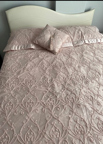 Pudra çift kişilik Yatak Örtüsü - Görsel 4