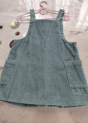 Düğmeli, kolsuz kız çocuk elbisesi - Görsel 3