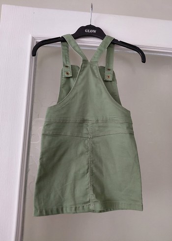 Kız Çocuk Keten Askılı Kemerli Elbise - Görsel 4