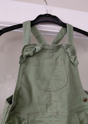 Kız Çocuk Keten Askılı Kemerli Elbise - Görsel 2