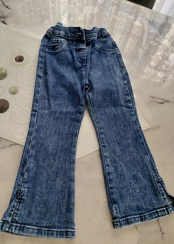 Bol Kesim Kız Kot Pantolon - Görsel 2