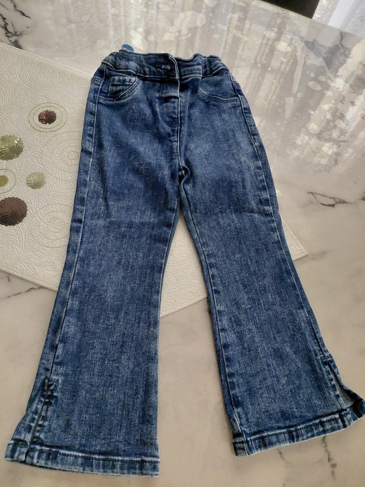 Bol Kesim Kız Kot Pantolon - Görsel 2