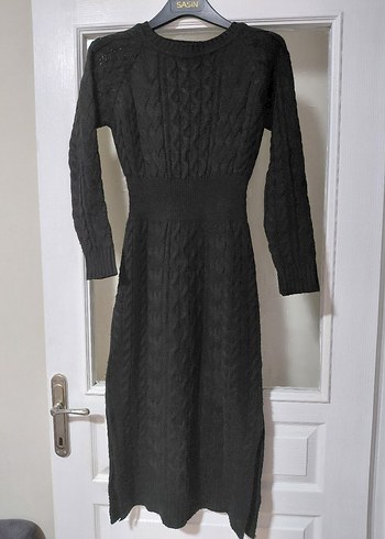 Siyah Triko Uzun Kollu Elbise - Görsel 2