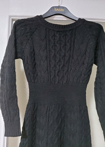 Siyah Triko Uzun Kollu Elbise - Görsel 4