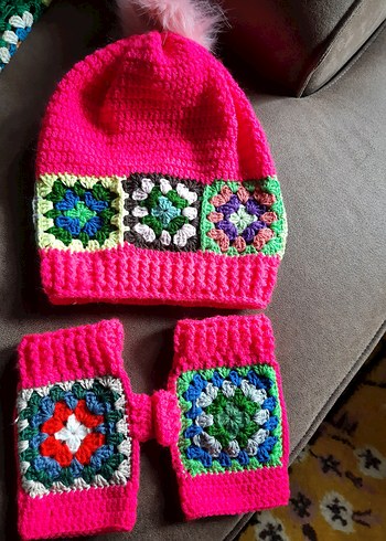 bayan bere ve eldiven takımı - Görsel 2