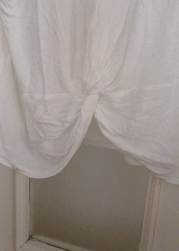 Beyaz V Yaka tiril yazlık Tişört - Görsel 2