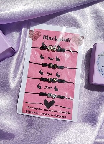 Black Pink 4'lü set bileklik