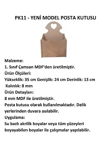  Beden kahverengi Renk POSTA KUTUSU 