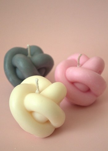 %100 Doğal Soya Wax Knot Mum - Görsel 3