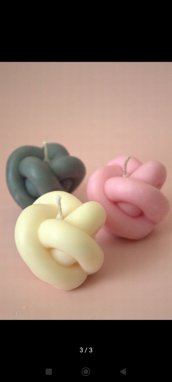 %100 Doğal Soya Wax Knot Mum - Görsel 3