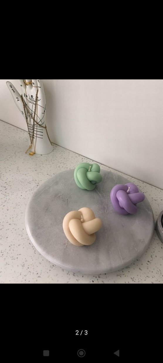 %100 Doğal Soya Wax Knot Mum - Görsel 2