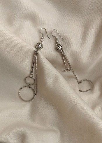 Etnik Desenli Zincir Detaylı Midi Küpe - Görsel 2