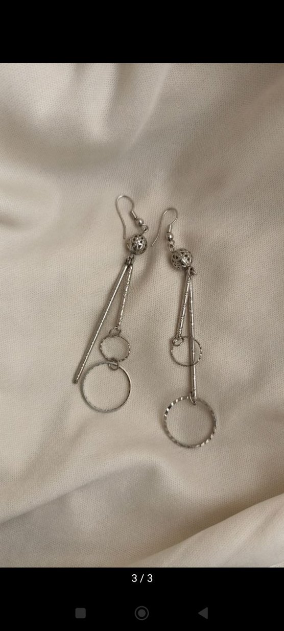 Etnik Desenli Zincir Detaylı Midi Küpe - Görsel 3