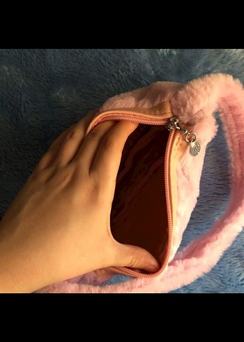 Pembe Peluş Kadın Omuz Çantası - Görsel 4