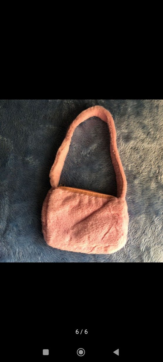 Pembe Peluş Kadın Omuz Çantası - Görsel 5