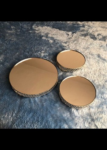 Nişan Tepsisi Aynalı 3'lü Set - Görsel 2