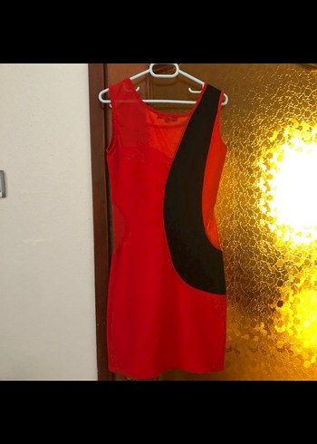 Kırmızı Casual Elbise - Görsel 3