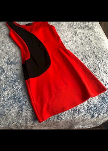 Kırmızı Casual Elbise - Görsel 5