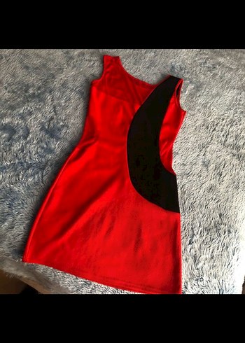 Kırmızı Casual Elbise - Görsel 6