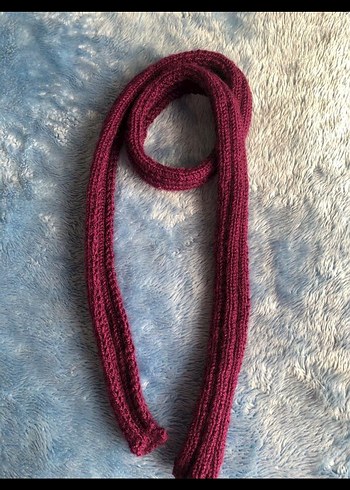 Mürdüm Rengi Skinny Atkı - Görsel 3