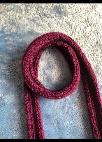 Mürdüm Rengi Skinny Atkı - Görsel 2