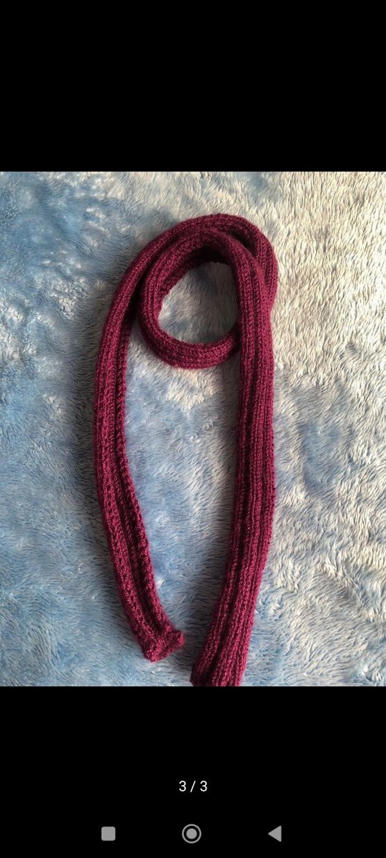 Mürdüm Rengi Skinny Atkı - Görsel 3