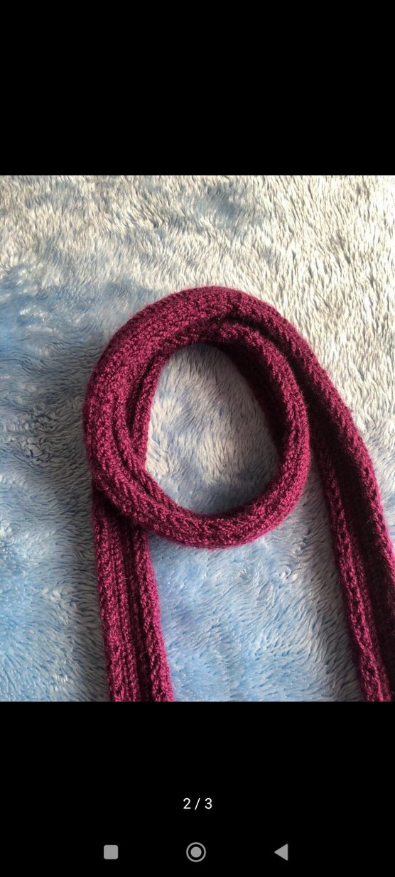 Mürdüm Rengi Skinny Atkı - Görsel 2