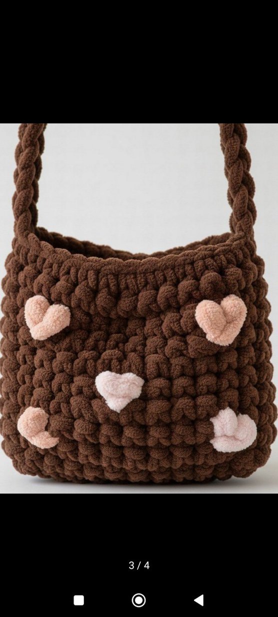 Handmade Kalpli Puffy Örgü Çanta  - Görsel 3