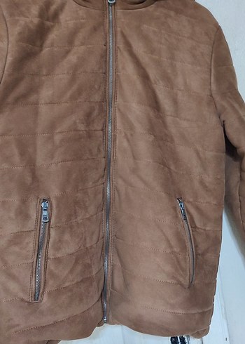 Düğmeli Kahverengi Kadın Süet Kışlık Ceket - Görsel 2