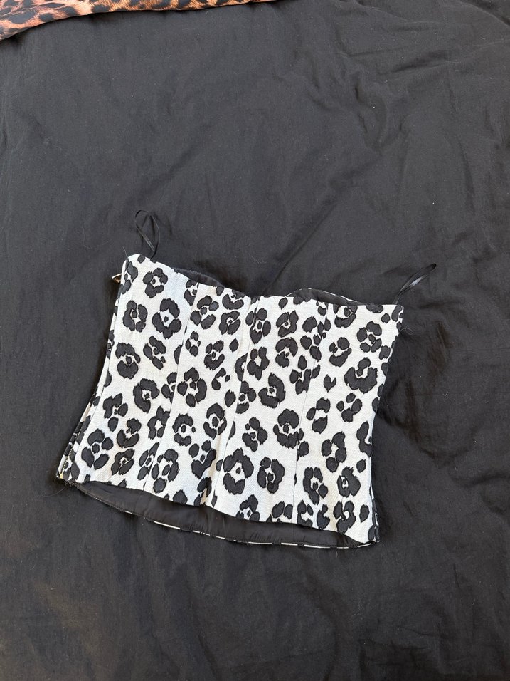 Leopar Desenli Kadın Bustiyer Mini - Görsel 2