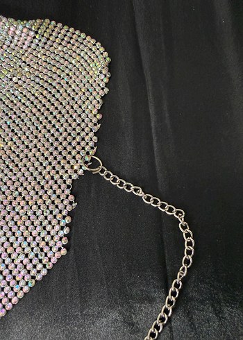 Kadın Parlak Pul Detaylı Vücut Zinciri - Görsel 4