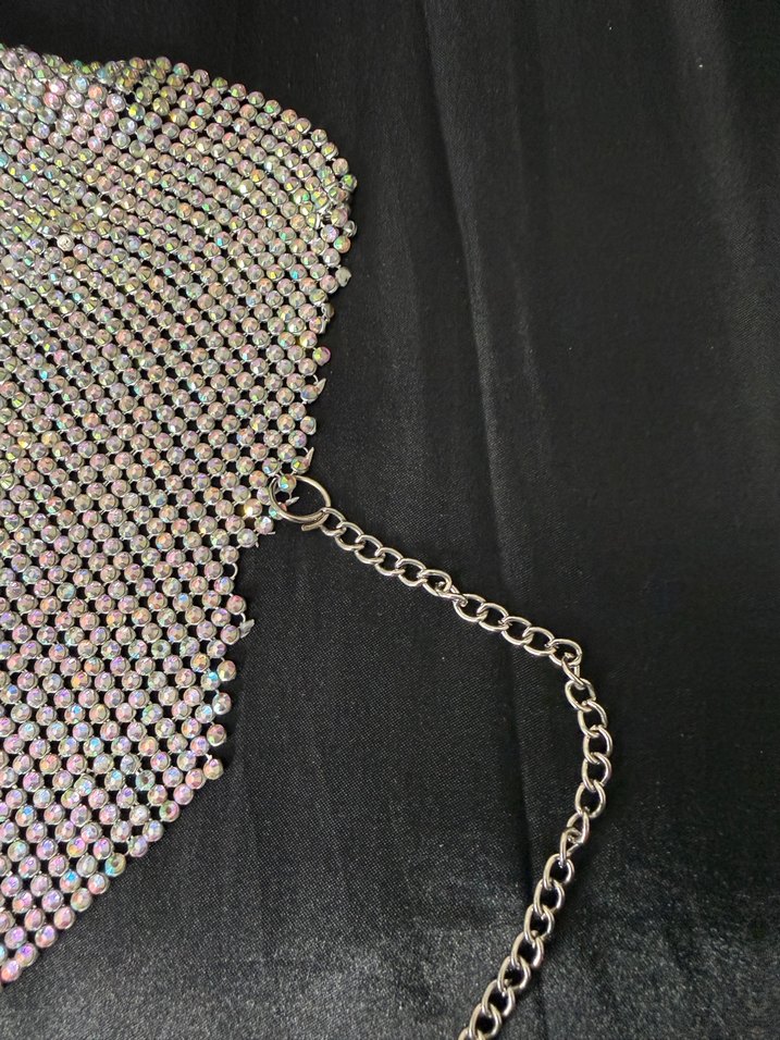 Kadın Parlak Pul Detaylı Vücut Zinciri - Görsel 4