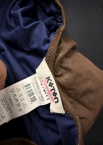 Parlak Altın Renkli İnce Askılı Mayo - Görsel 3