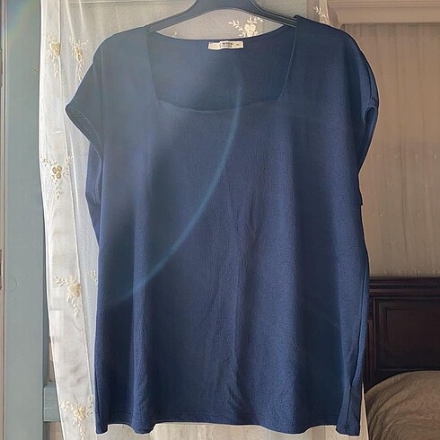 xl Beden lacivert Renk LC WAİKİKİ KADIN KARE YAKA BLUZ