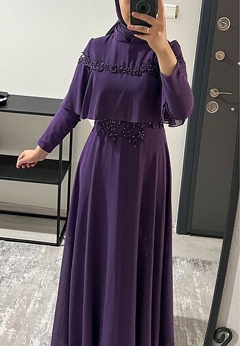 Diğer Melike tatar Mor taşlı tesettür abiye