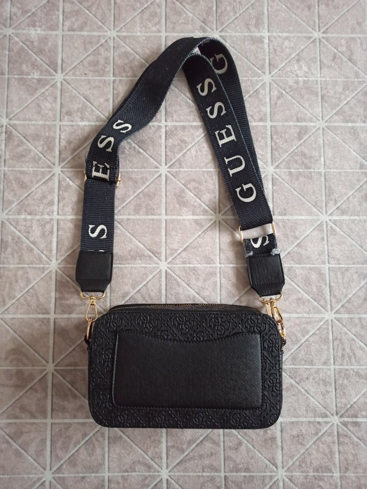 Guess Siyah Baskılı Deri Kadın Çanta - Görsel 5