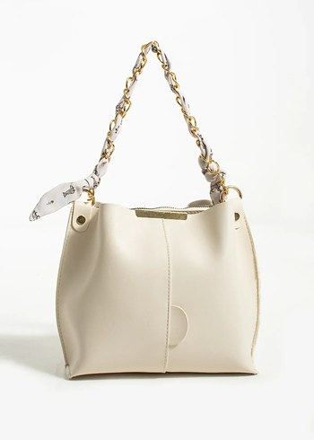 Beyaz Deri Minimalist Kadın Çanta - Görsel 7